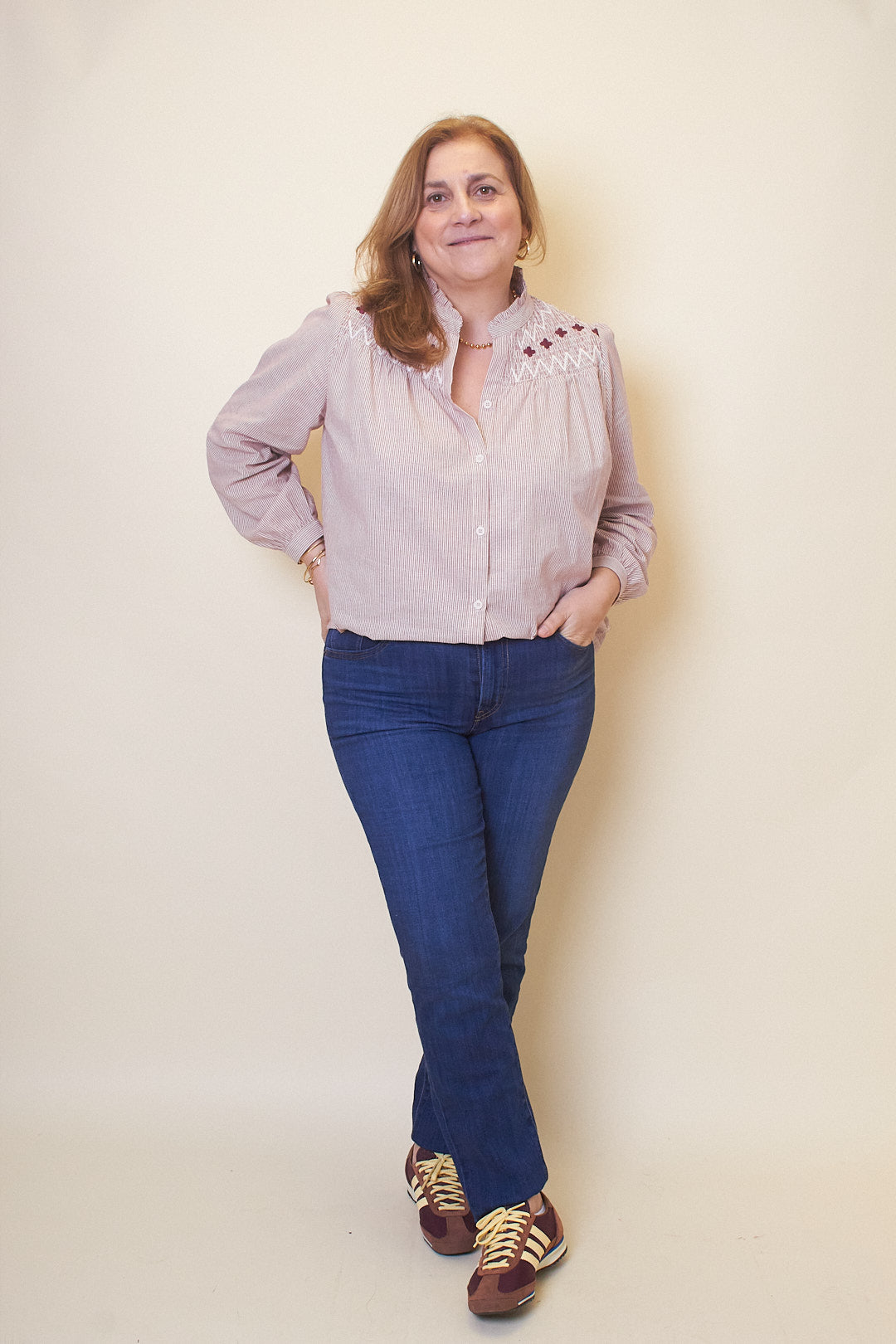Camisa Riscas Burgundy