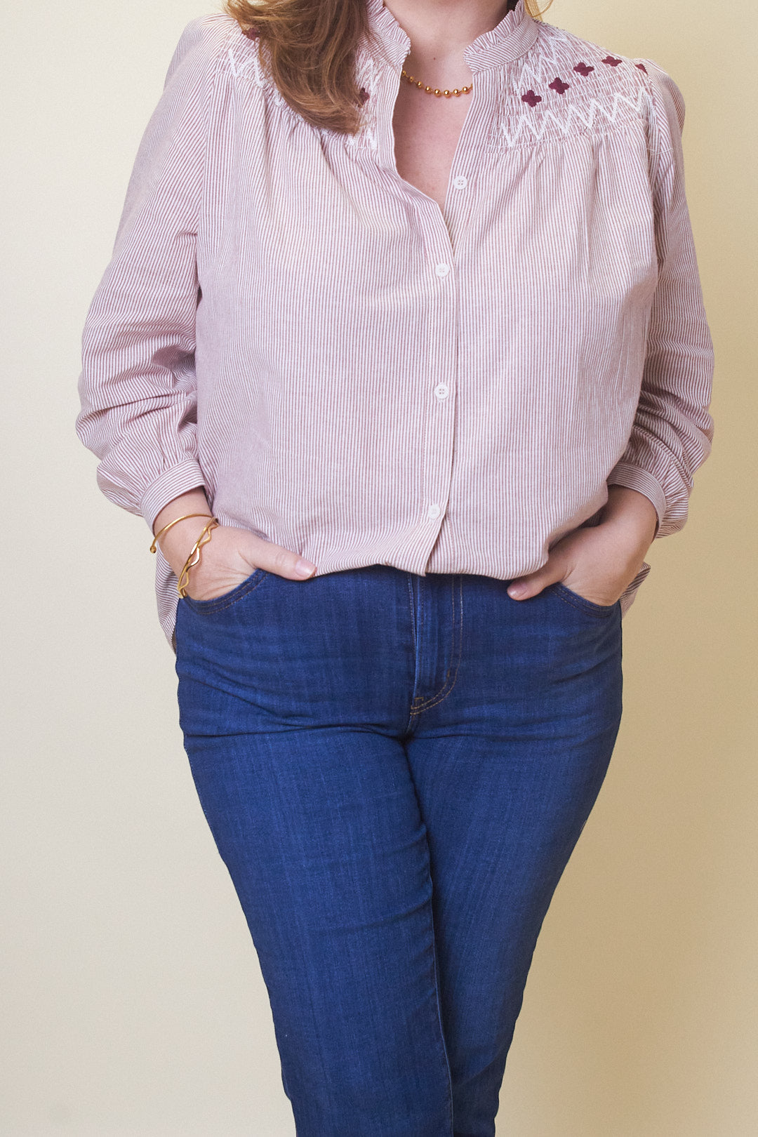 Camisa Riscas Burgundy