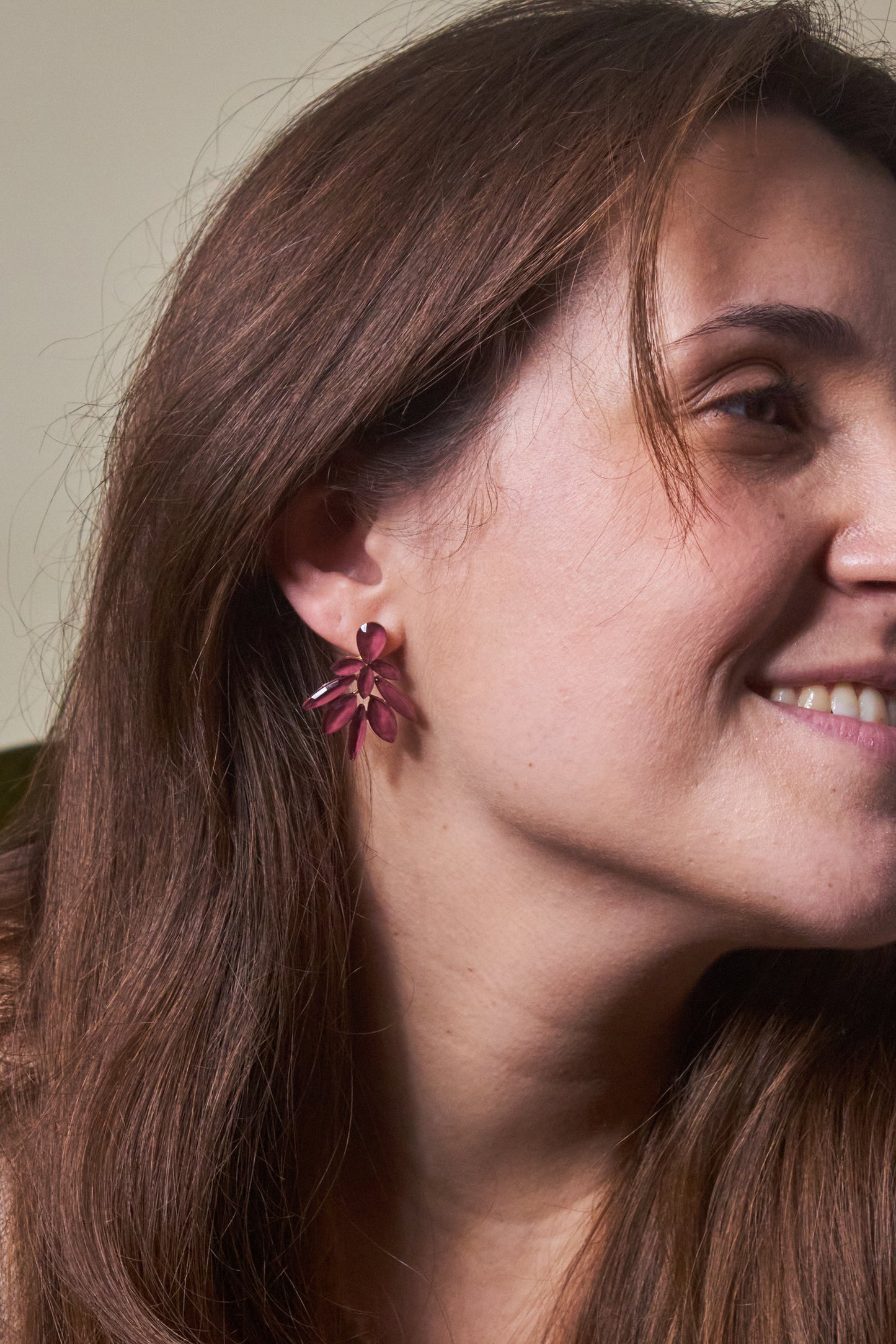 Brinco Espiga Burgundy