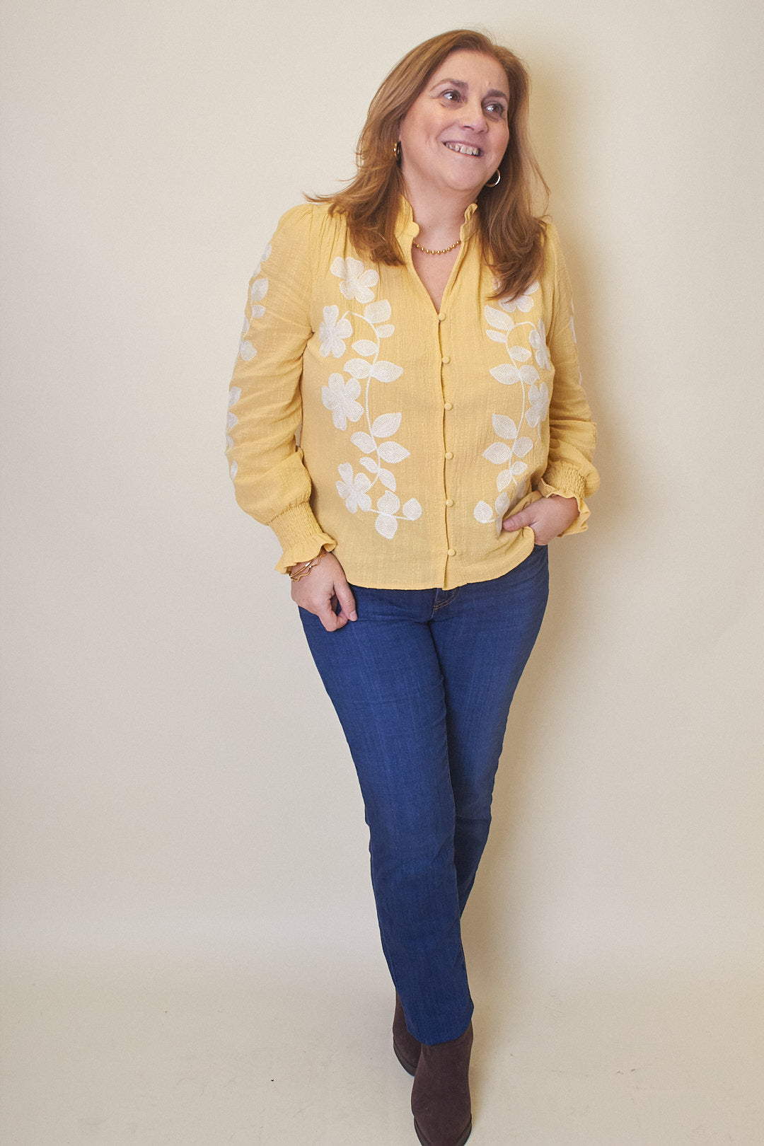 Camisa Bordado Flores