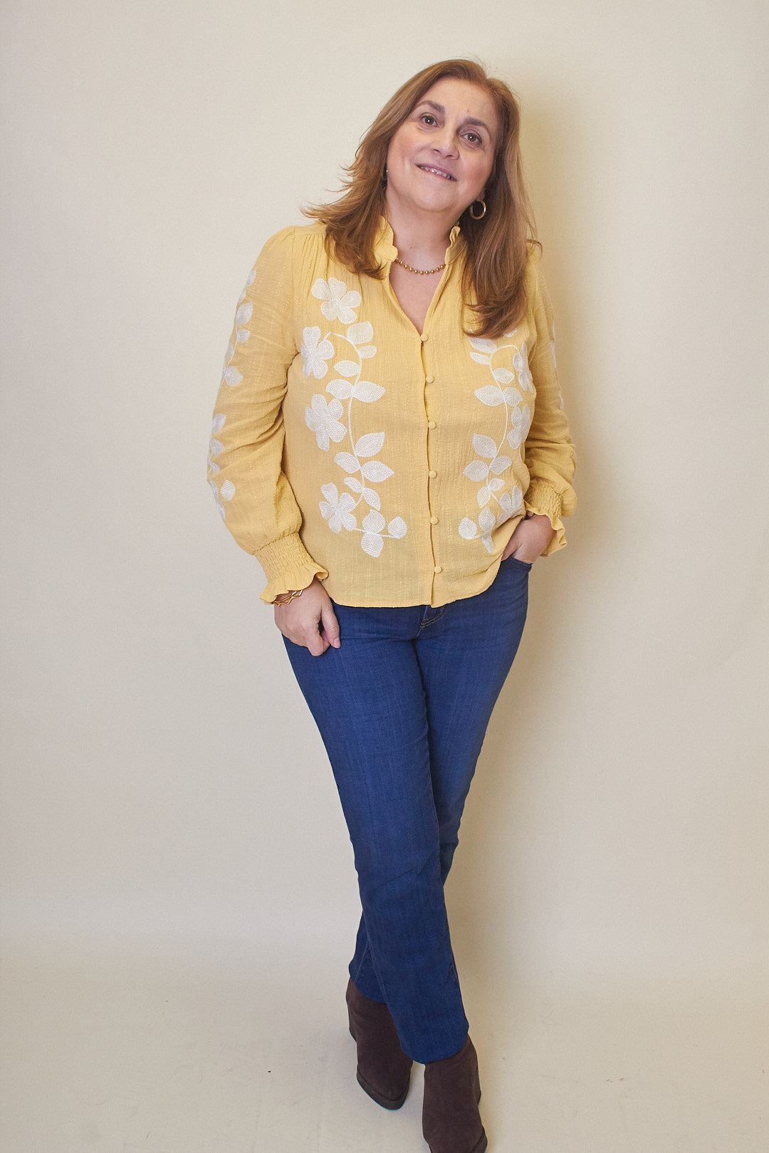 Camisa Bordado Flores