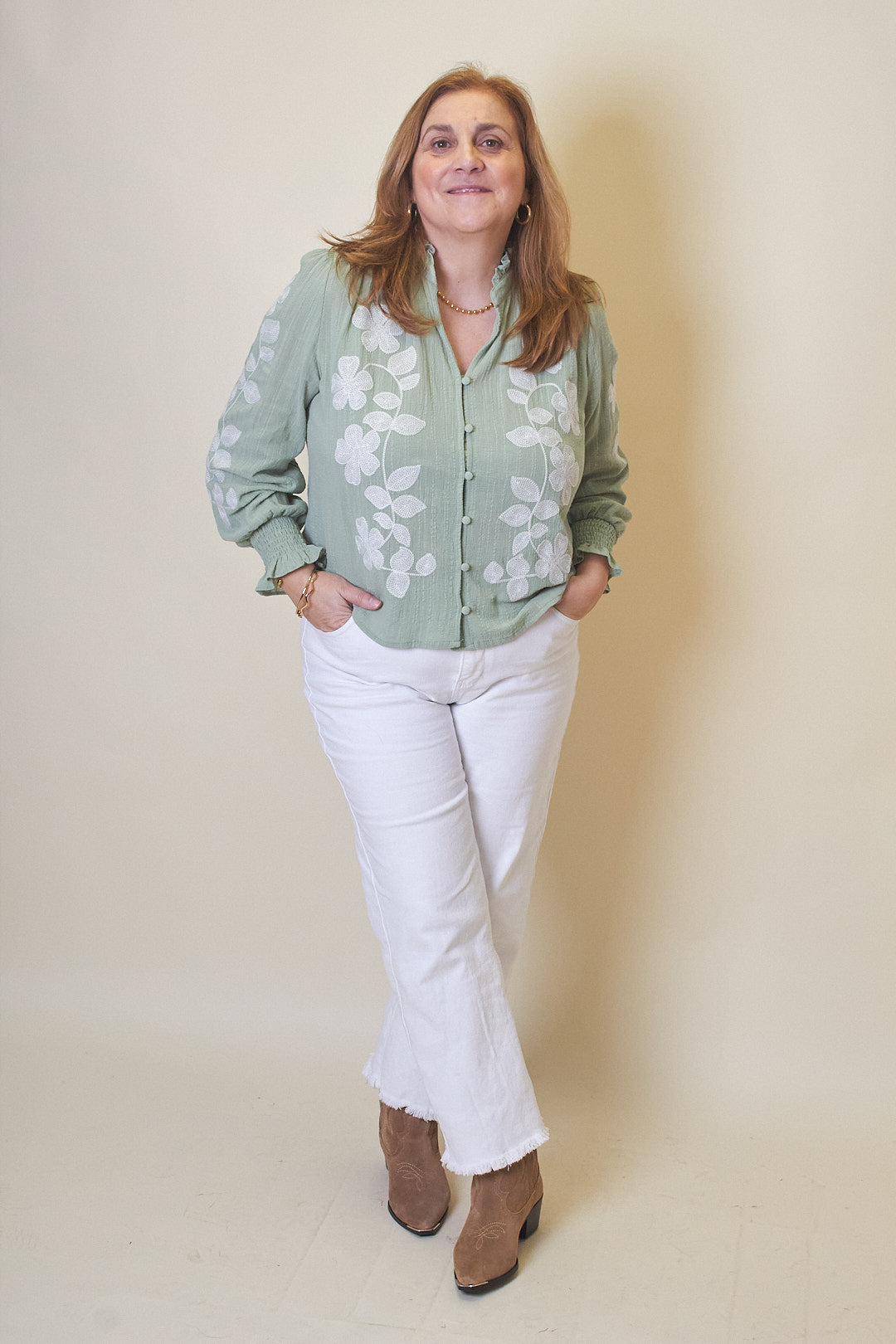 Camisa Bordado Flores