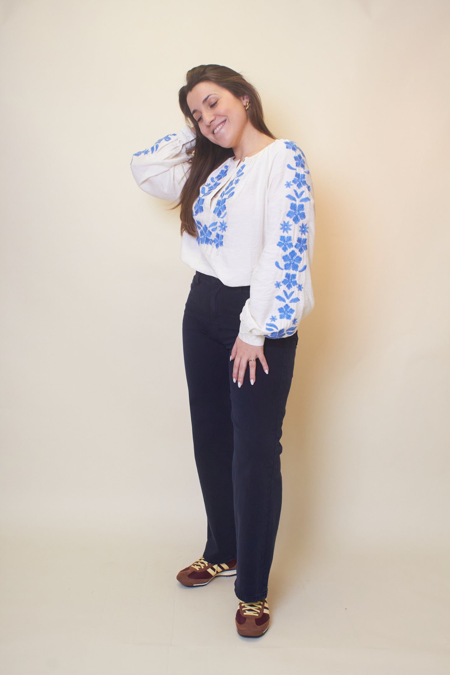 Blusa Flores Azuis