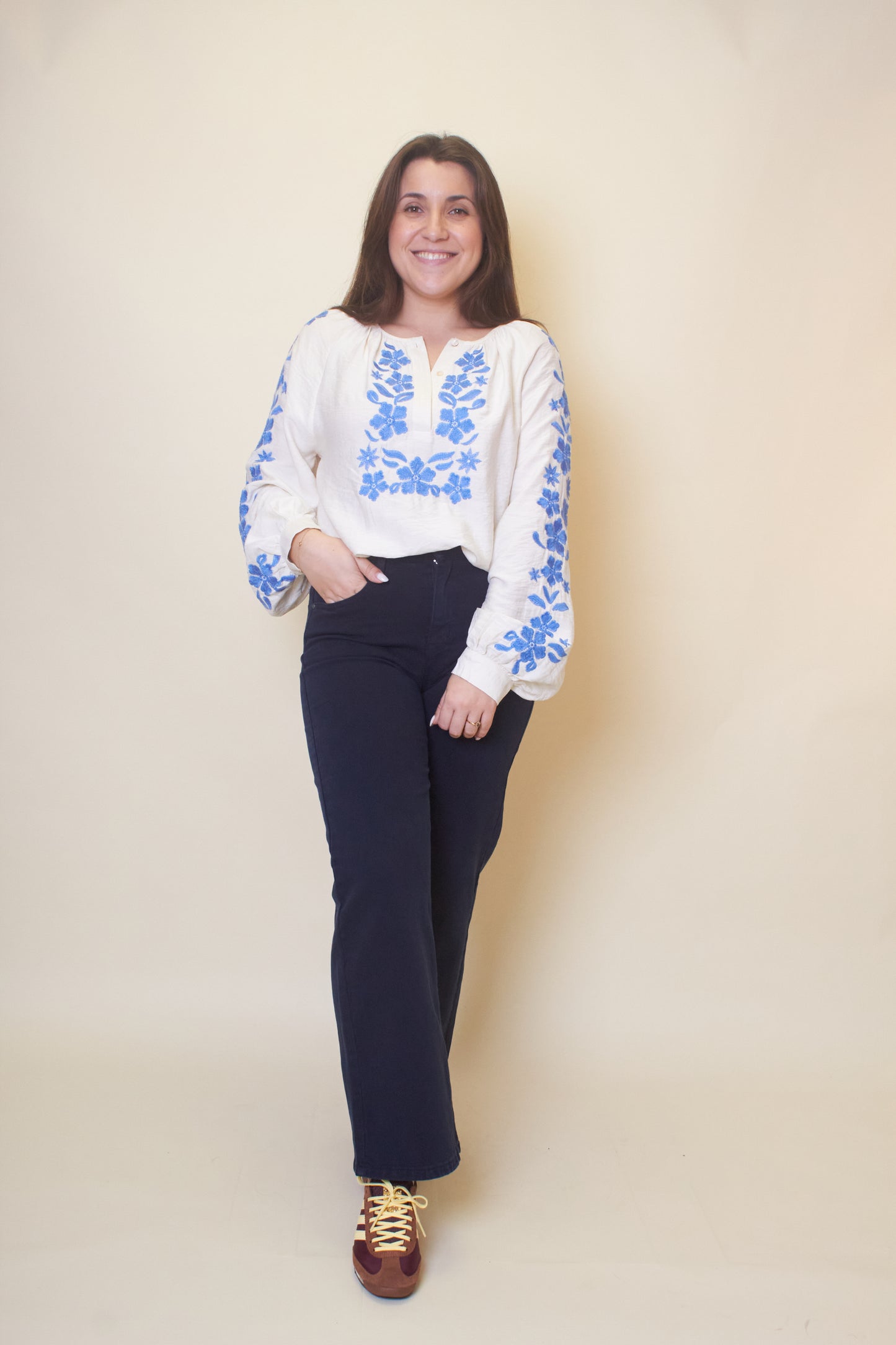 Blusa Flores Azuis
