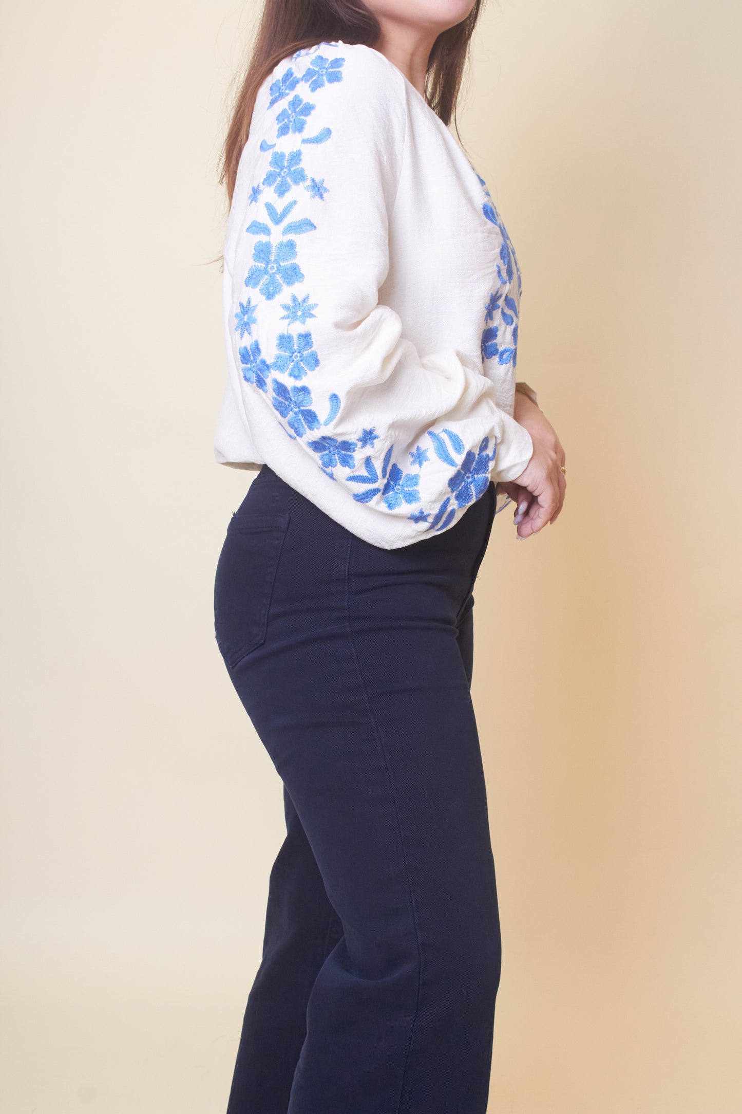 Blusa Flores Azuis