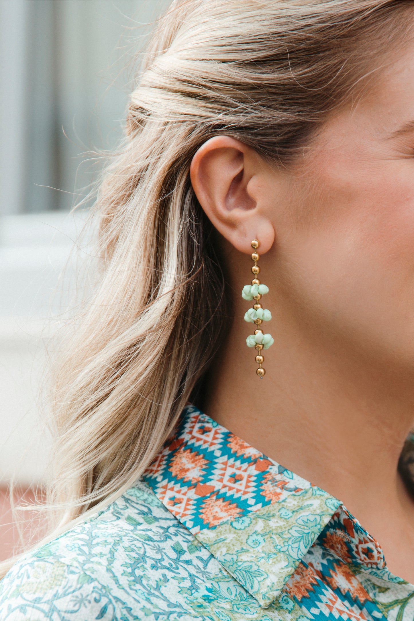 "Mint Flower" earrings