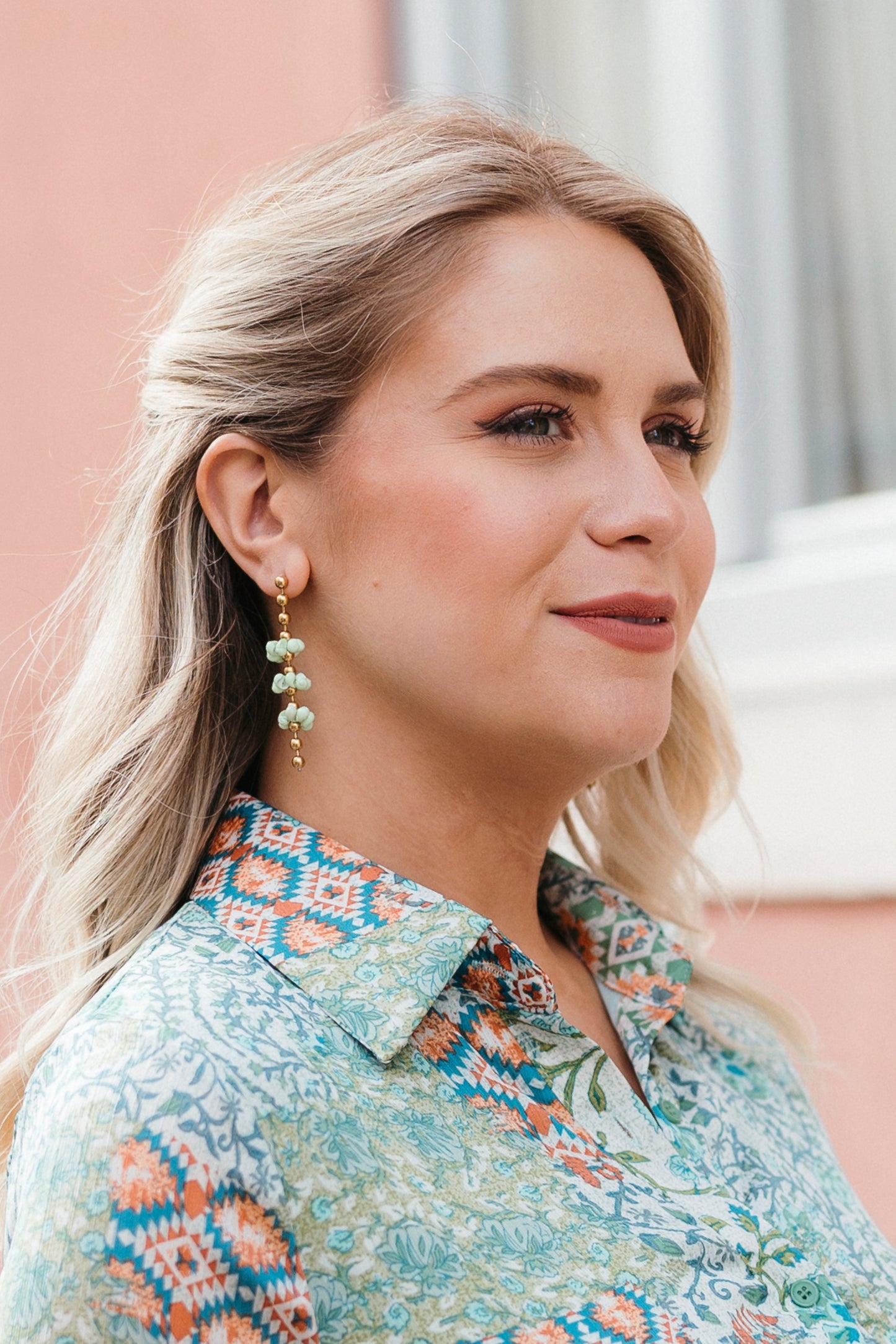 "Mint Flower" earrings