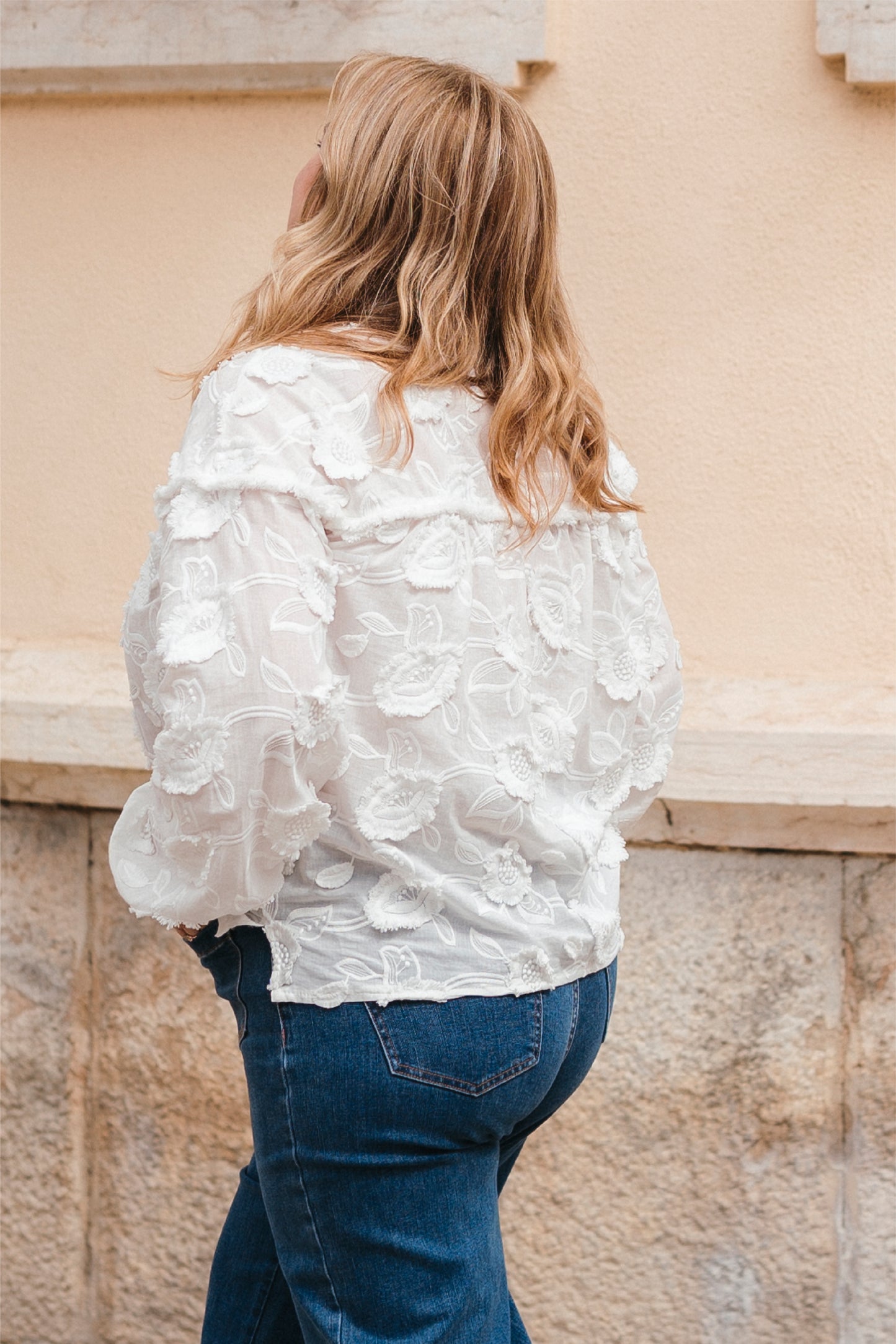 White lace shirt